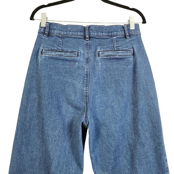 LOFT Outlet Womens High Rise Trouser Jeans Size 4 Medium Wash Wide Leg Stretch - Picture 5 of 15
